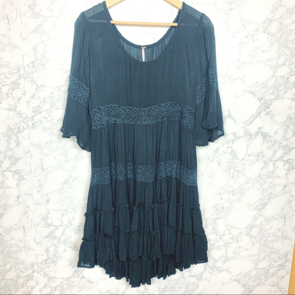 Free People Boho Tiered Lace Dress